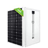ECO-WORTHY Panel solar monocristalino de 100 vatios y 12 voltios para RV, barco, hogar, jardín